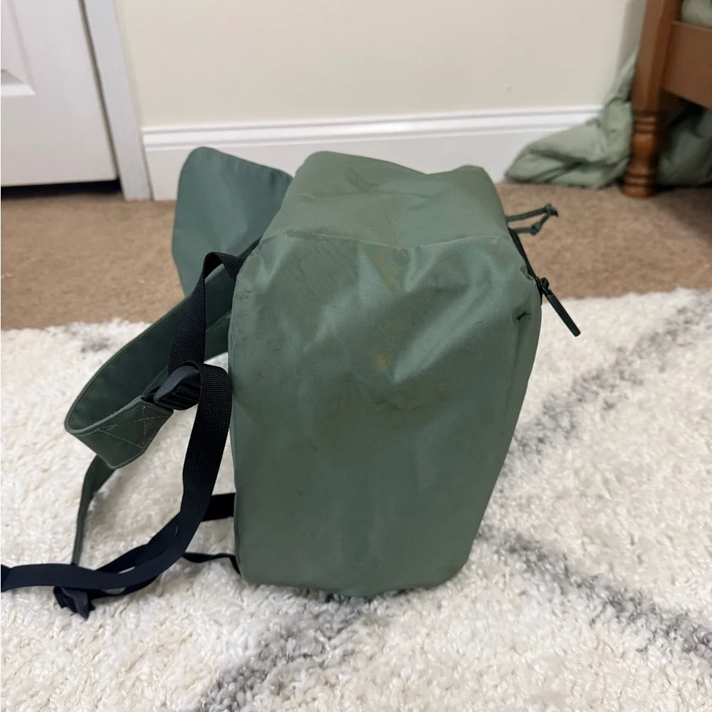 L.L. Bean olive green backpack with black trim